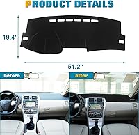 Vista 4 de x xotic tech Alfombrilla para consola central para tablero de instrumentos precortada, antideslizante, protector solar antirreflejos, cubierta