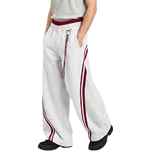 Vamtac Mens Baggy Sweatpants Y2K Stripes Wide Leg Barrel Pants Double Elastic Waistband Casual Lounge Trouser