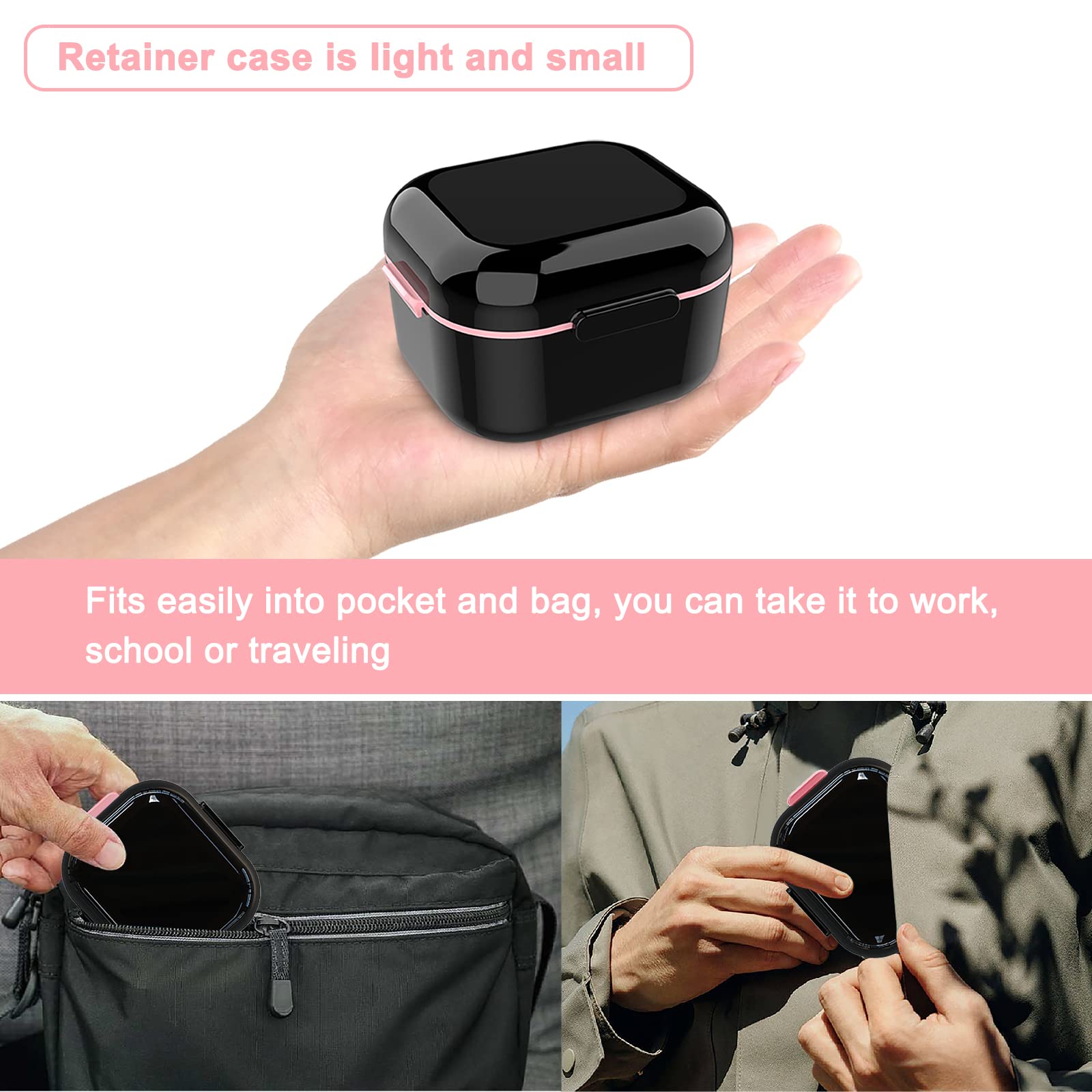 Denture Case & Cup, Travel Retainer Case With Mirror, No-Leak False - View #6