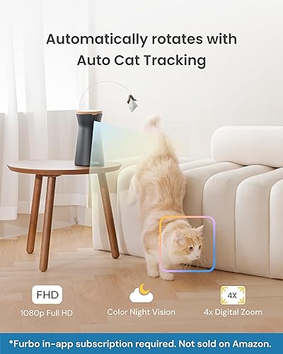 Miniatura 5 de Furbo Cámara para gatos de 360° [requiere suscripción] Desbloqueo con plan de pago: seguridad en el hogar y alertas de seguridad para mascotas
