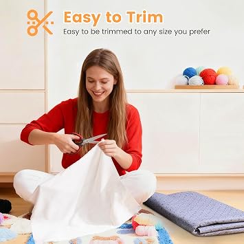 Riiai 80 x 80 Rug Tufting Cloth Kit: Overlocking Primary Tufting Cloth with Marked Lines & Rug Backing Non-Slip Rug Pad Fabric, Professional Tufting Supplies