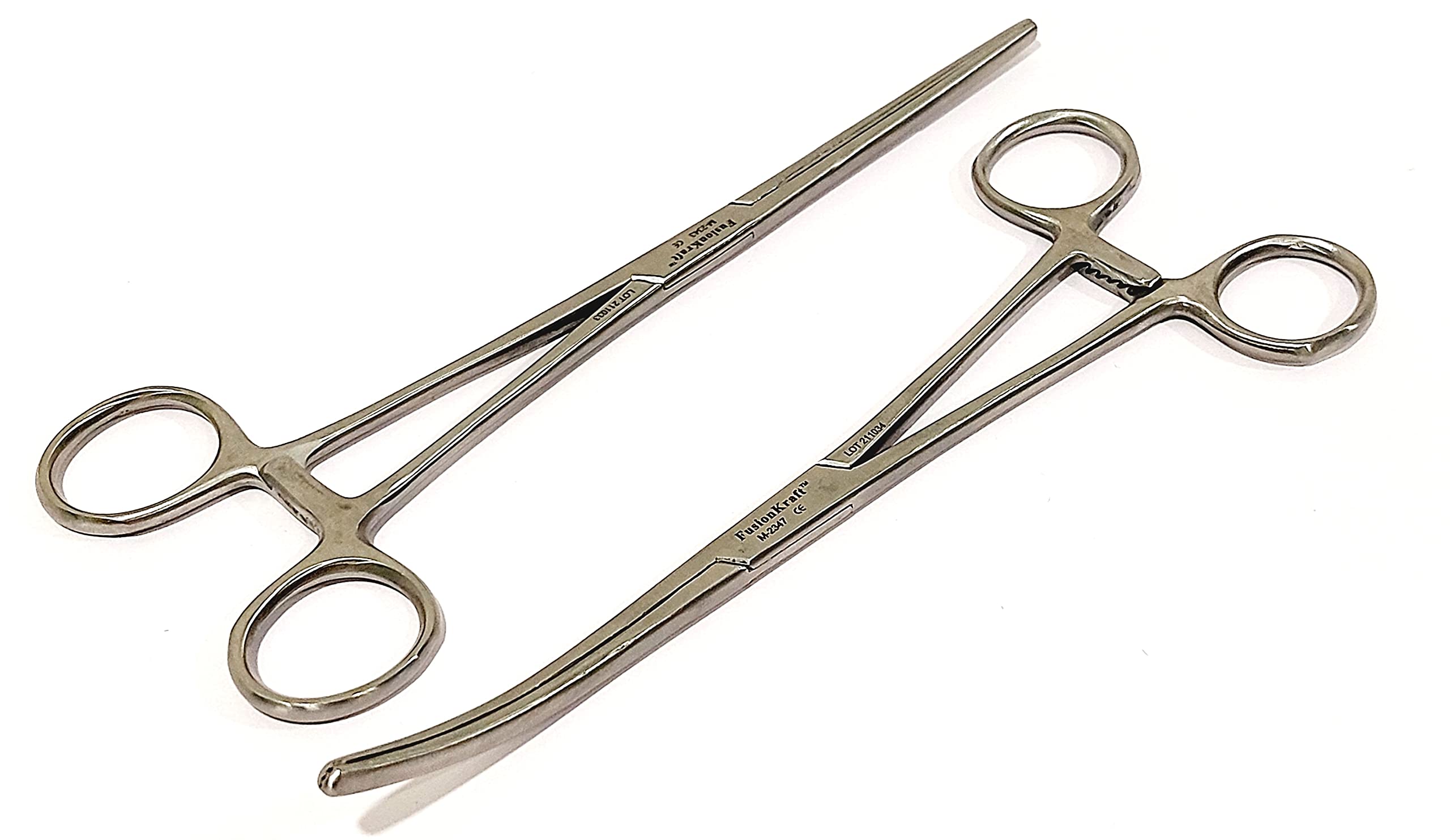FusionKraft Doyen Intestinal Forceps/Occlusion Clamps, (Non-Crushing Intestinal Clamp), Atraumatic Longitudnal Serrations, One each of Straight & Curved Jaw, 8" (B0BS1JBZ69) Amazon Price History, Amazon Price Tracker