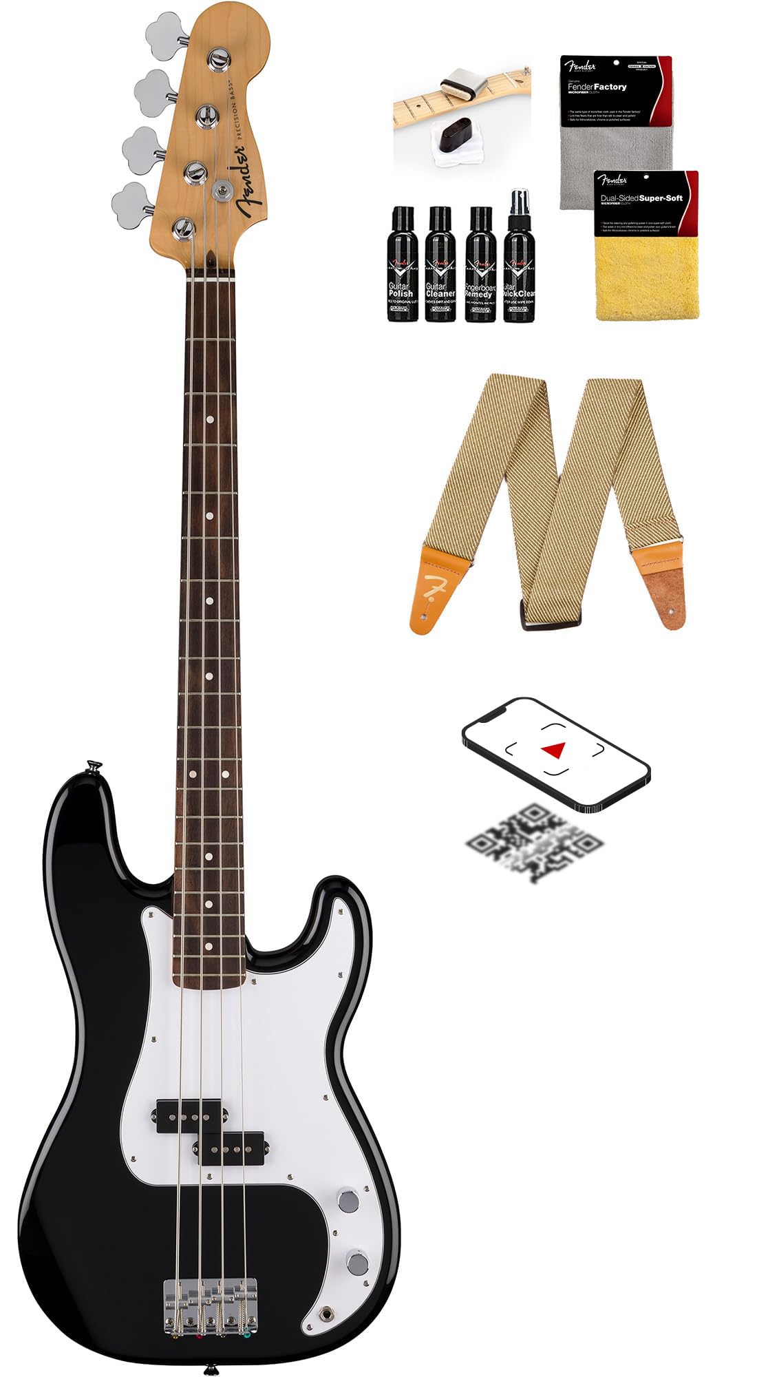 Amazon.com: Fender Standard Precision Bass - Black Bundle with