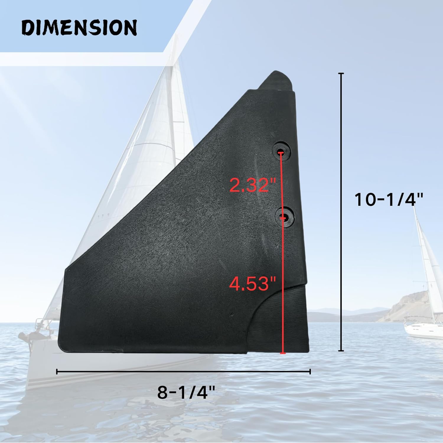 Boat Marine Hydrofoil Board Stabilizer for 5-150 HP Small Outboard Motor Stand and Out Drive PA66 Plastic Black