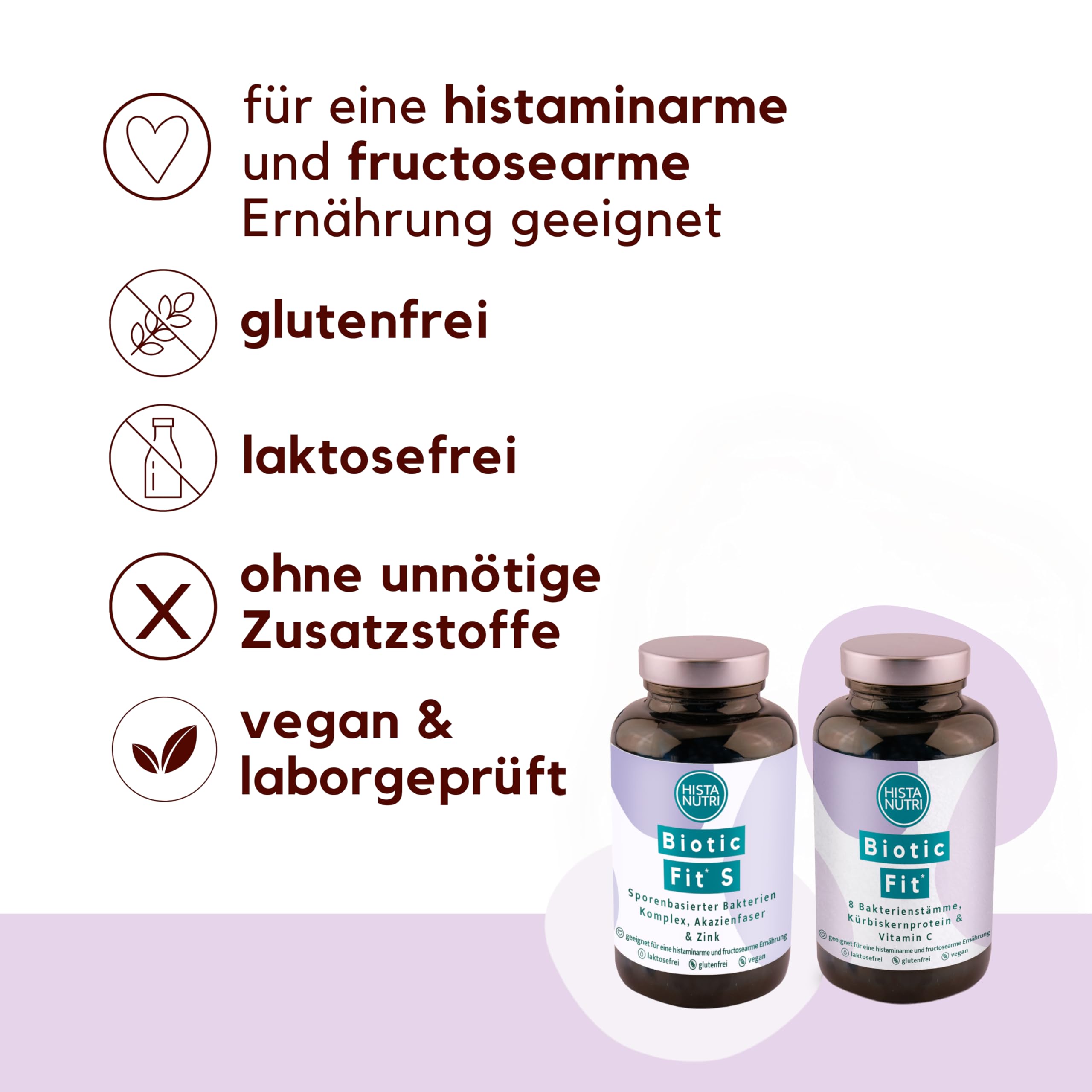 HistaNutri Biotic-Duo - Bio BioticFit & BioticFit S - glutenfrei, laktosefrei, histaminarm & vegan - HistaFood