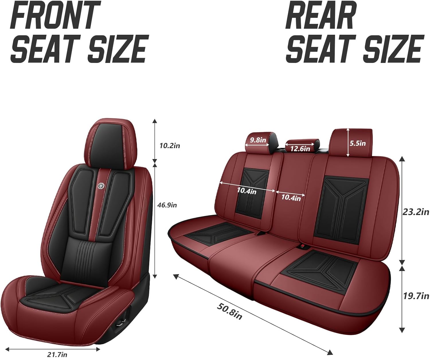 Car Seat Covers for Lincoln MKZ Hybrid 2011-2020, Premium Car Seat Protectors,Waterproof Non-Slip Seat Cushion,Luxury Automotive Interior Accessories Covers(5-Seat Set, Black-Red)