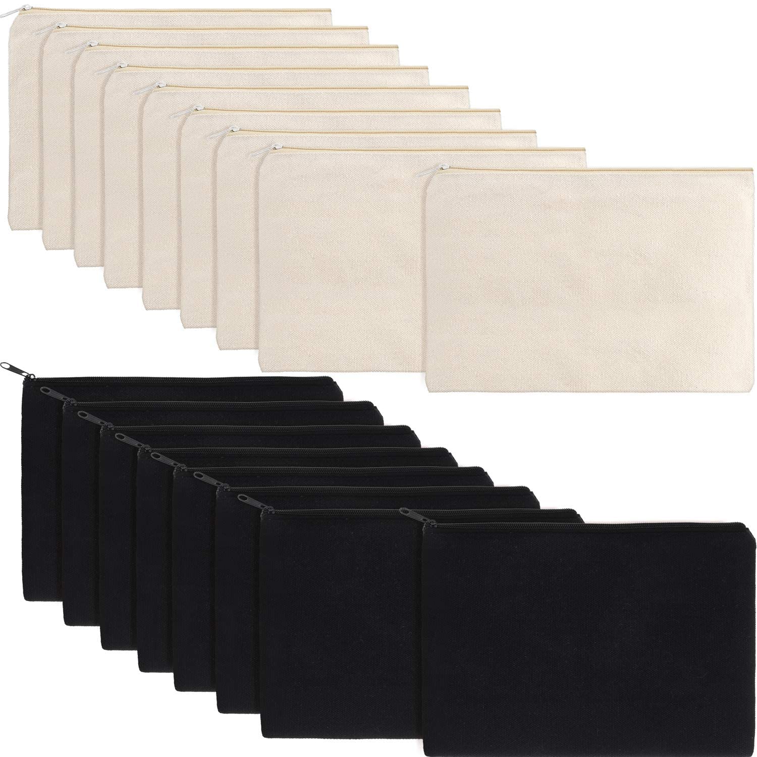 meekoo Blank Canvas Cosmetic Pouch - Multipurpose Travel Bag