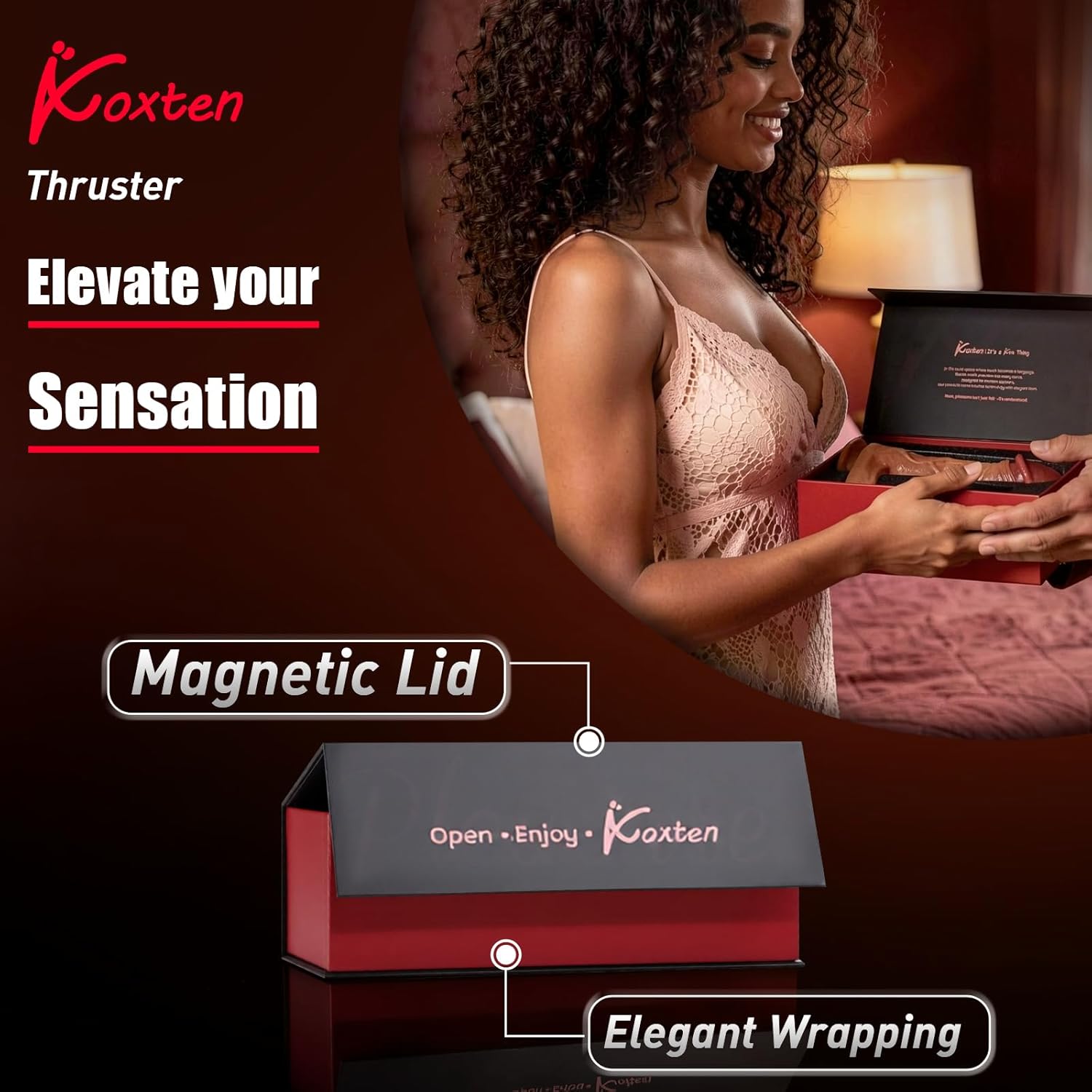 Koxten Gift Set Thrusting Dildo - APP Control Penis Vibrator, Ultra-Soft Silicone Body-Safe Realistic Dildo, 9x9 Modes and Warmth, Anal Toys Womens Sex Toys Adult Toys for Women Men Couple