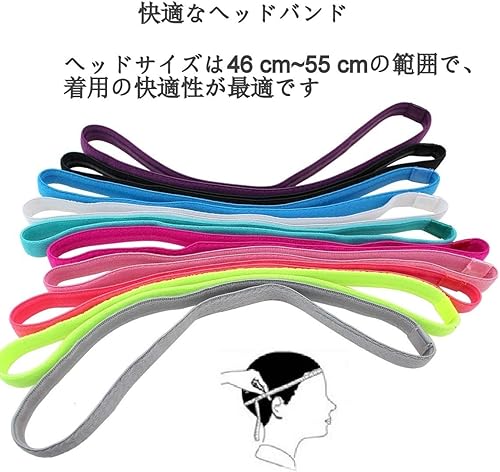 Miniatura 9 de Diademas deportivas para niñas, banda antideslizante para el cabello, agarre atlético, bandas elásticas para el sudor para guiar el sudor al correr,