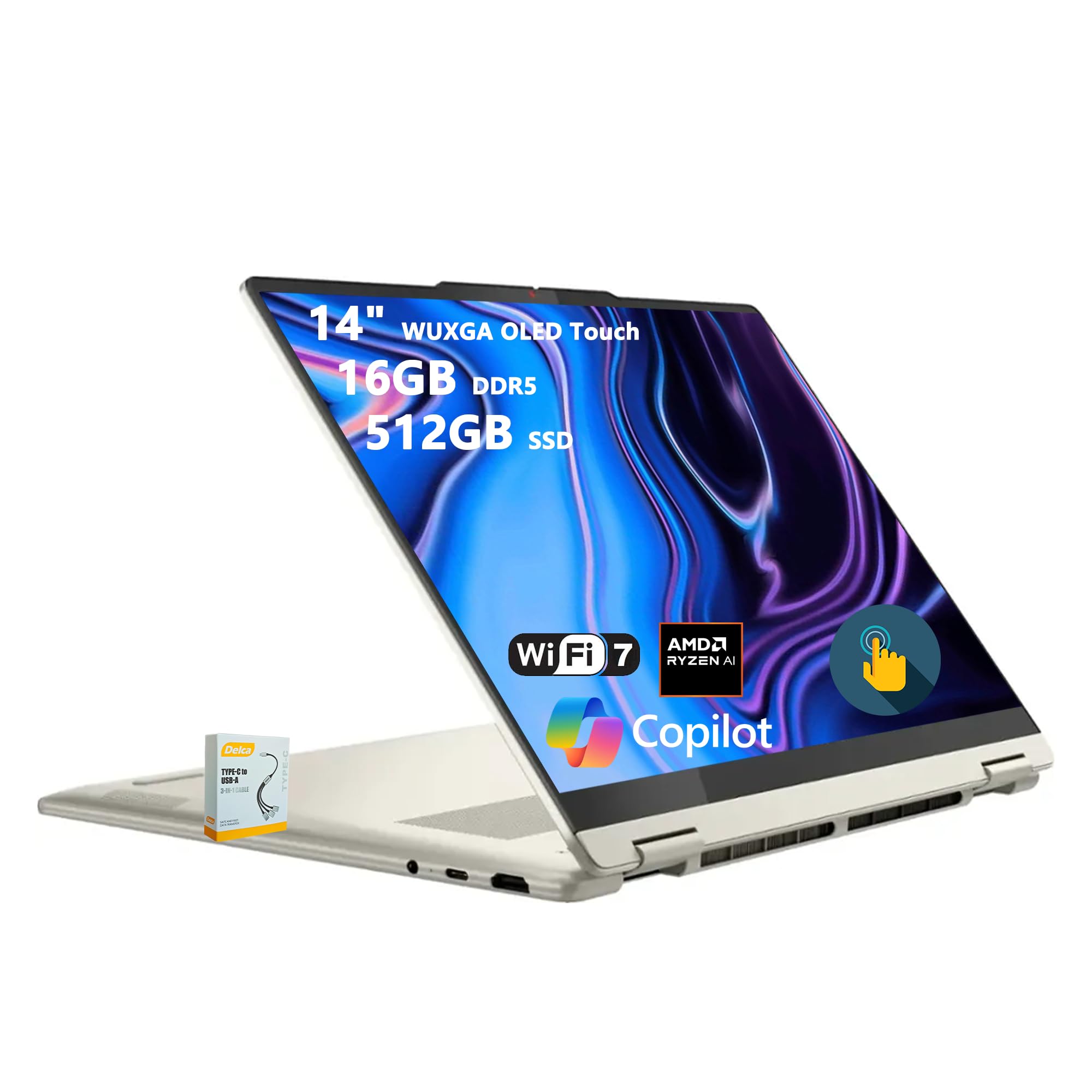 Lenovo Yoga ノートPC AMD Ryzen Lenovo Yoga 7 2-in-1 Copilot+ AI PC Laptop | 14
