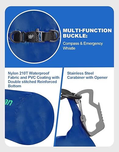 Miniatura 4 de Bolsa seca, impermeable flotante y ligera, bolsa seca enrollable que mantiene el equipo seco, para kayak, rafting, canotaje, natación, campamento,