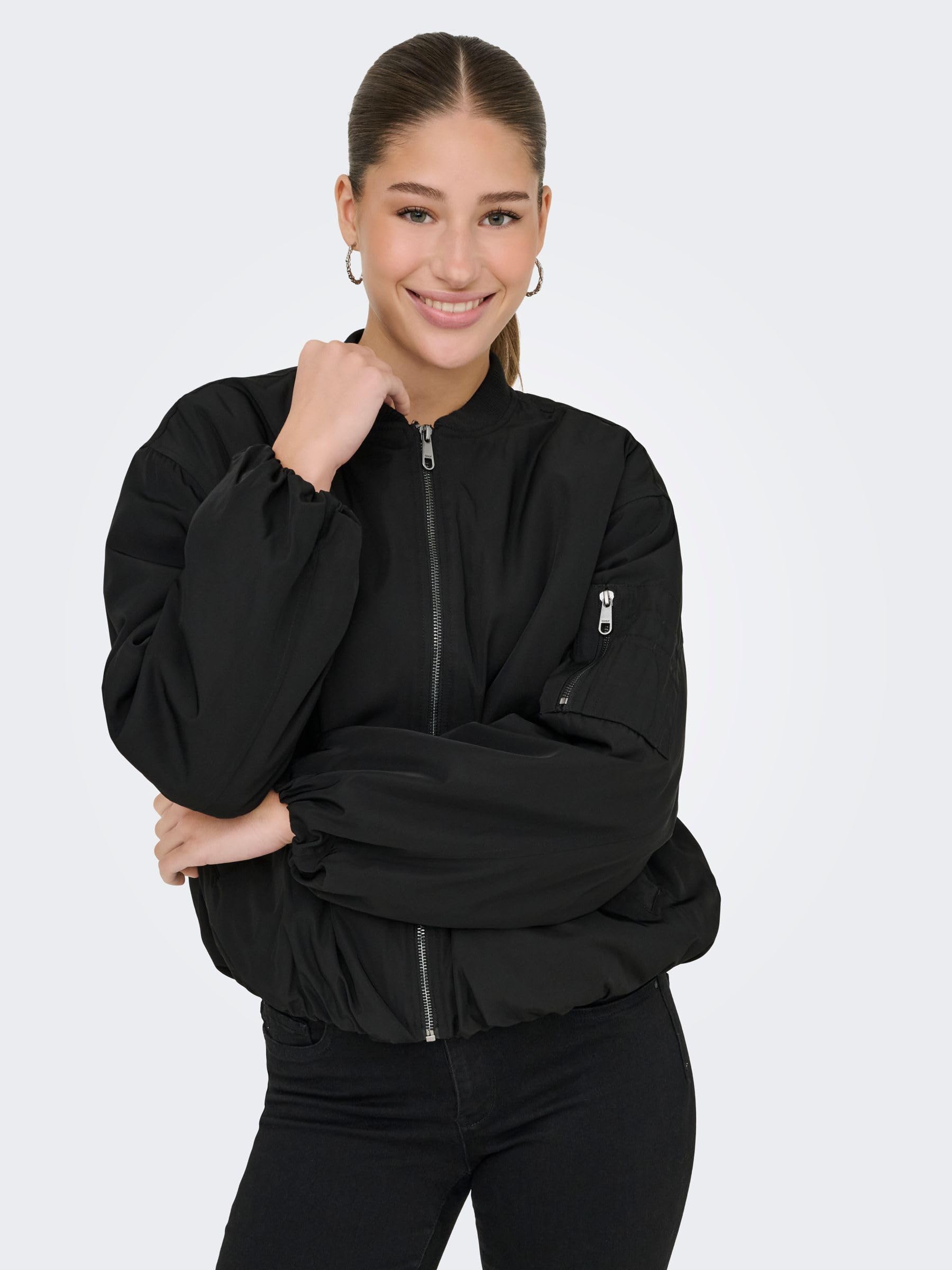 ONLY Onladel Life Oversized Bomber CC OTW, czarny, M