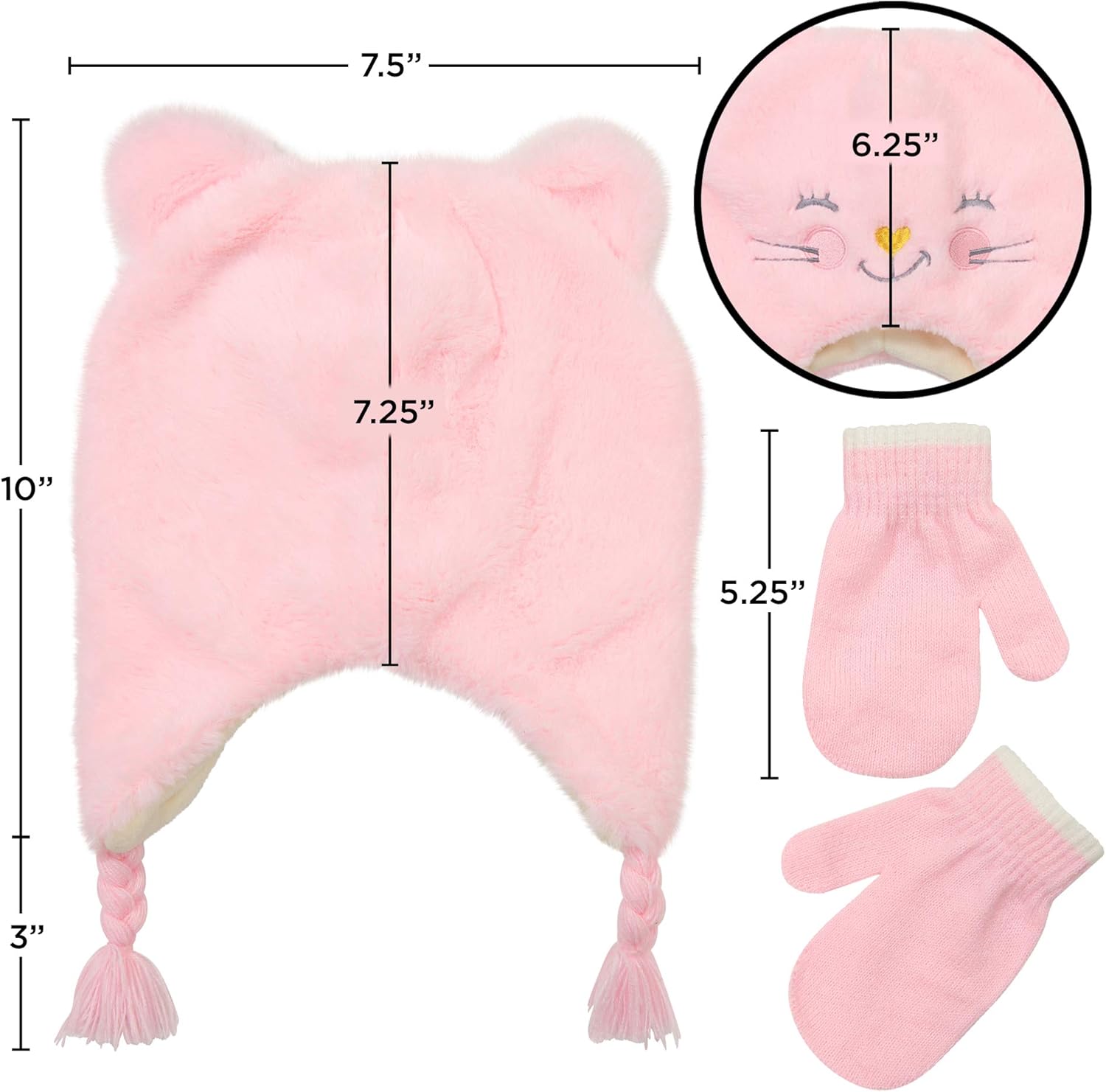 Toddler Winter Hat and Gloves Set for Ages 4-7 or Boys & Girls Winter Hat & Toddler Mittens Ages 2-4 - Image 5