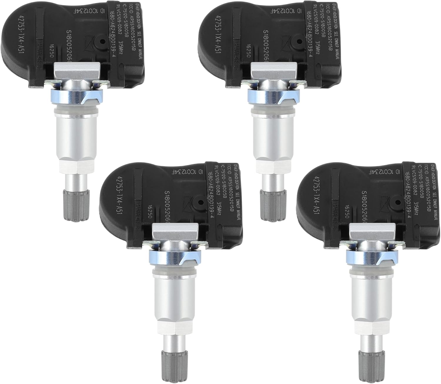 4PCS TPMS Sensor 315MHz Tire Pressure Monitoring Sensor for Acura MDX 14-15 for Acura RDX 2013-2015 for Acura RLX 2016-2020 No.42753TX4A51