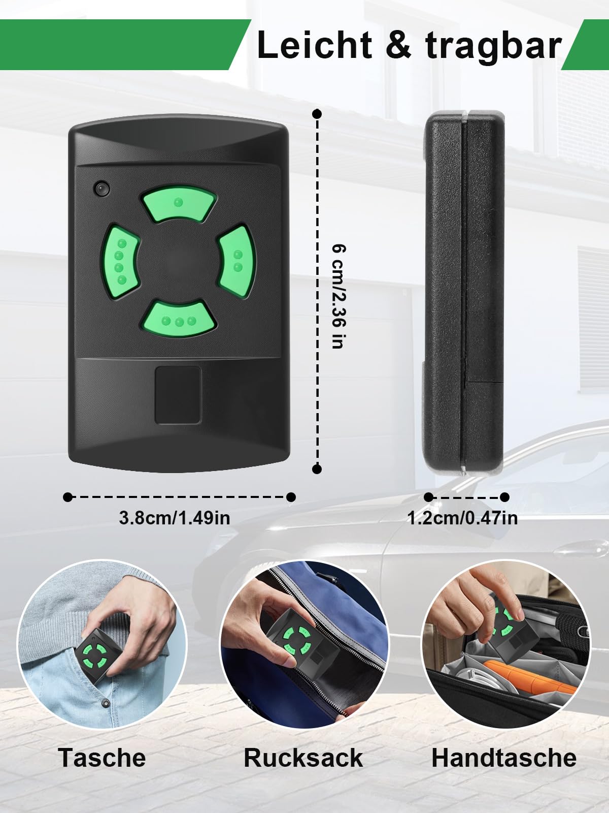 Wvoillty 26.975 MHz garagedeur afstandsbediening, handzender compatibel