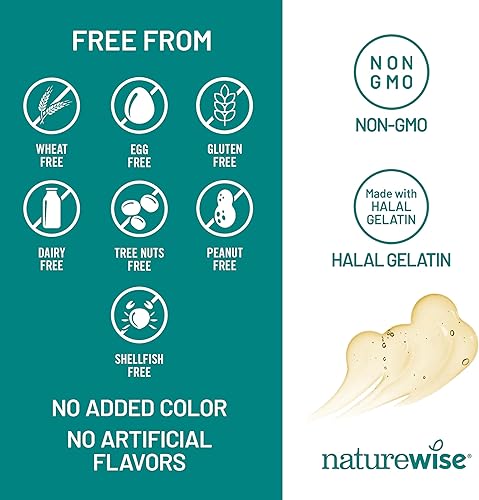 Miniatura 5 de NatureWise Suplemento de aceite de pescado Omega 3 extra fuerte  1000 mg por porción  600 EPA y 400 DHA y vitamina E  Apoyo para la salud del