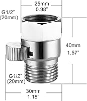 Vista 4 de G1/2 "Válvula de cierre de agua, desviador de agua de latón para cabezal de ducha, conector de grifo, AV016