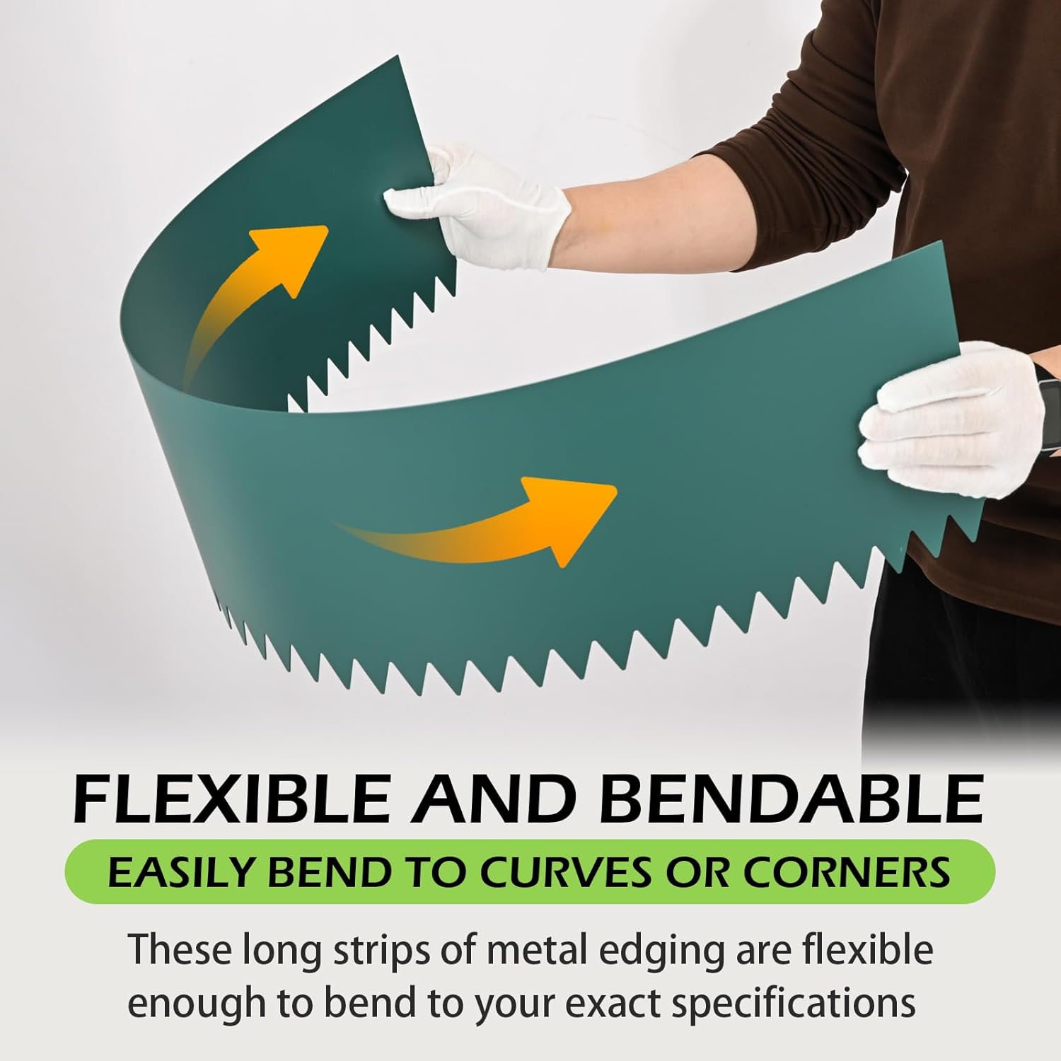Landscape Edging Kit, Galvanized Steel Edging Landscape Lawn Edging Powder for Lawn Yard, Coated Bendable Metal Strips, No-Dig Hammer-in Edging Border w/Clips (8 INCH 6 PCS, Turquoise)