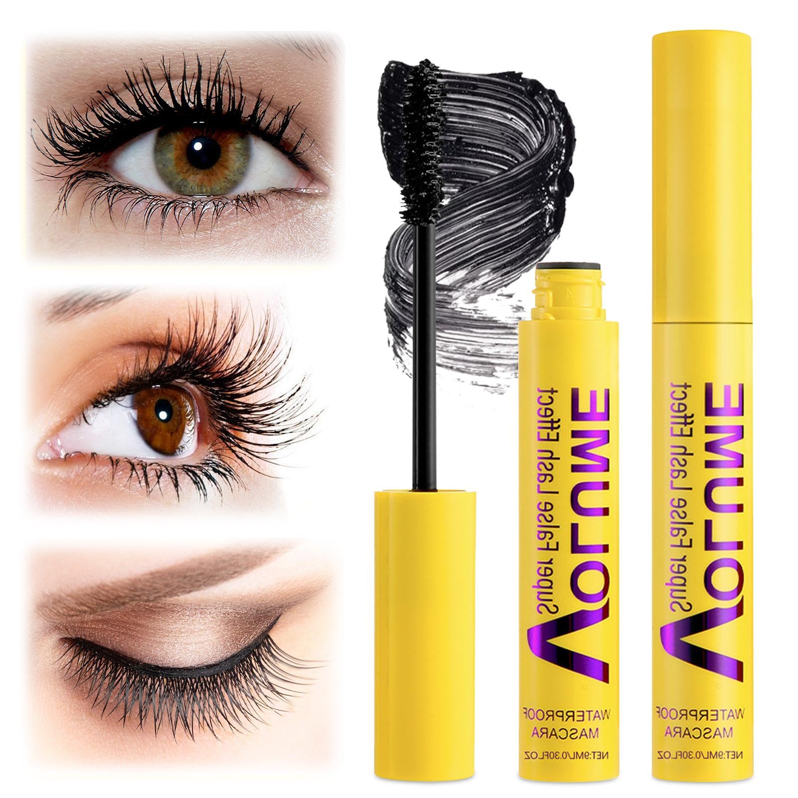 Bubble Mascara - Bubble Washable Mascara Volumizing & Defining | Waterproof | Smudge-Proof | Clump-Free Make Up Formula, Bubble Lash Mascar Creates
