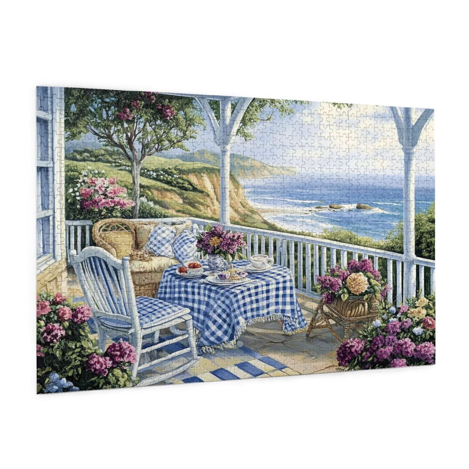 Puzzle dla dorosłych 1500, puzzle morskie, kreatywne drewniane układanki dla dorosłych początkujących, zabawne i kolorowe wymagające gry, dekoracja pokoju, prezenty dla kobiet/mężczyzn, kwiaty piwonii