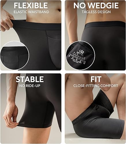 Miniatura 5 de DAVID ARCHY Ropa interior para hombre, de algodón, suave, transpirable, que absorbe la humedad, horizontales, paquete de 3 unidades