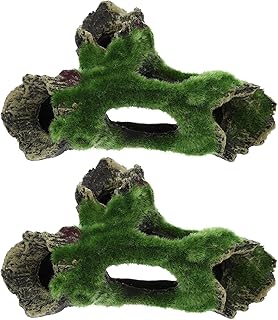 POPETPOP Tanque Caverna Ornamento Acessórios Esconderijo Verde Tronco Peixes Decorações Réptil Betta Paisagem Camarão Habitat Musgo Decoração Vegetação Aquário Água Doce Para Resina