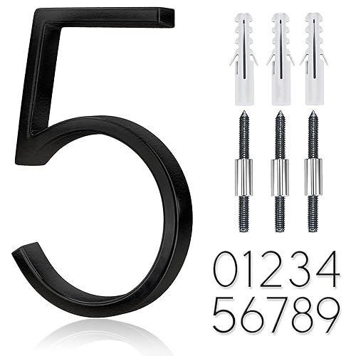 5" Stainless Steel Floating House Number, Metal Modern House Numbers,