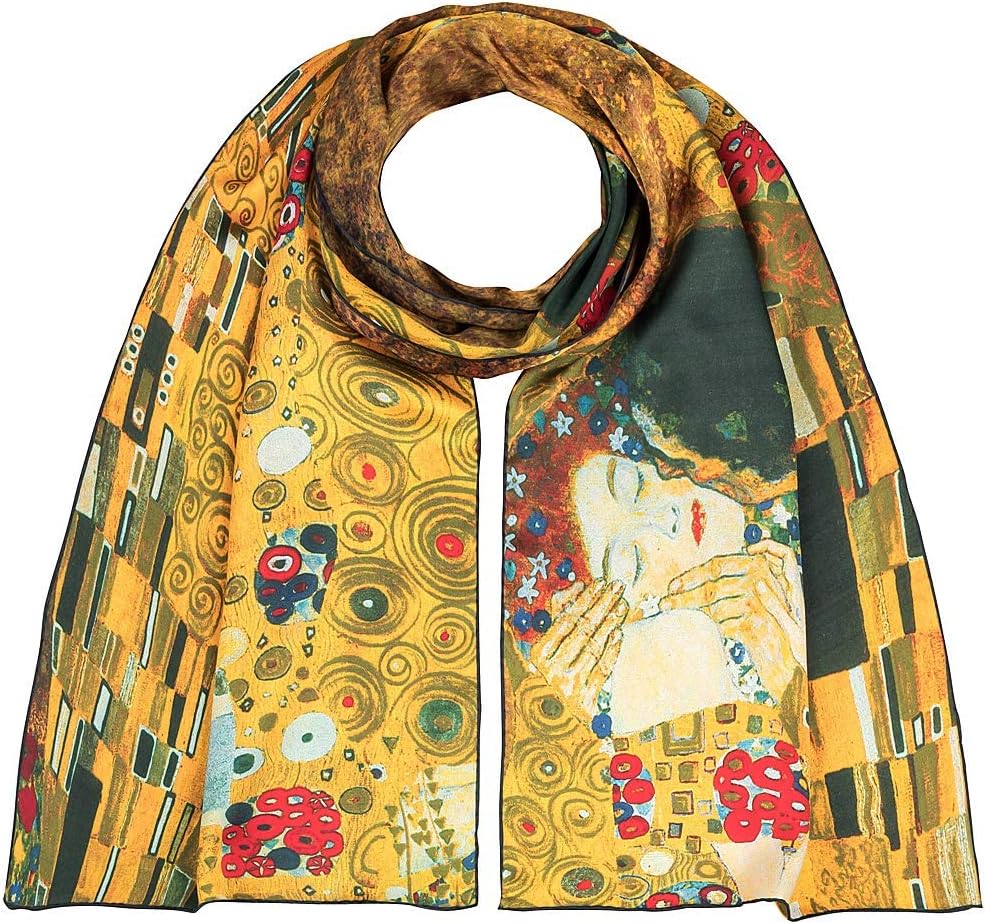 VON LILIENFELD Seidenschal Damen Satin lang Motiv 172 x 42 cm