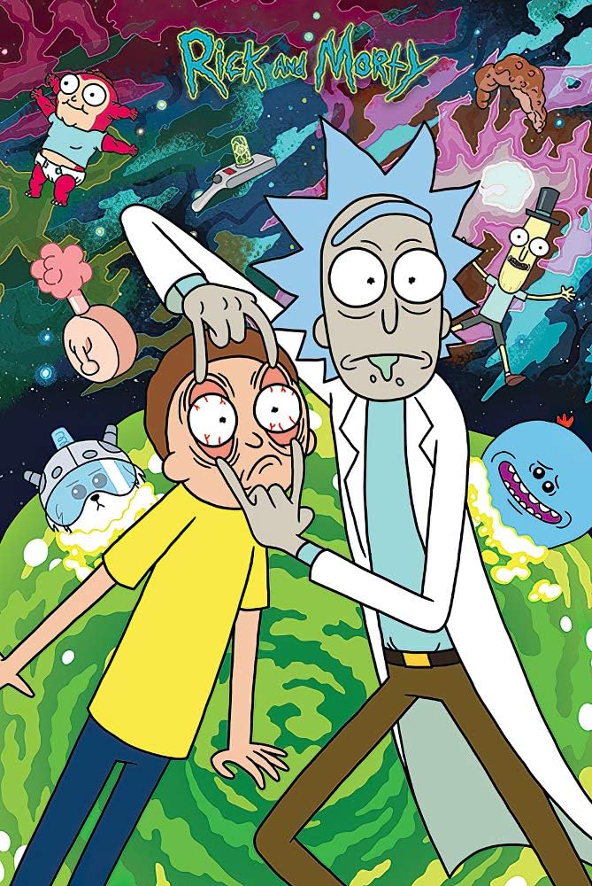 POSTER STOP ONLINE Rick and Morty - TV Show Poster (Watch! - Eyes) (Size: 24" x 36") (Laminated Poster & Strips)