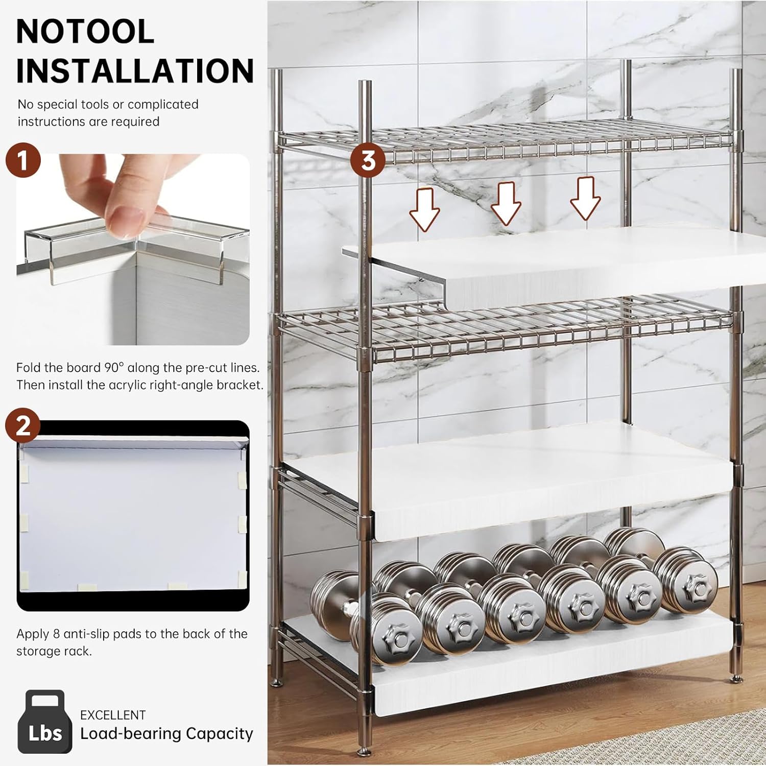 5PCS Wire Shelf Covers for Pantry, Preventing Leakage of Items & Removable, PVC Wire Rack Covers for Shelves Closet Kitchen (White, 24 X 12)