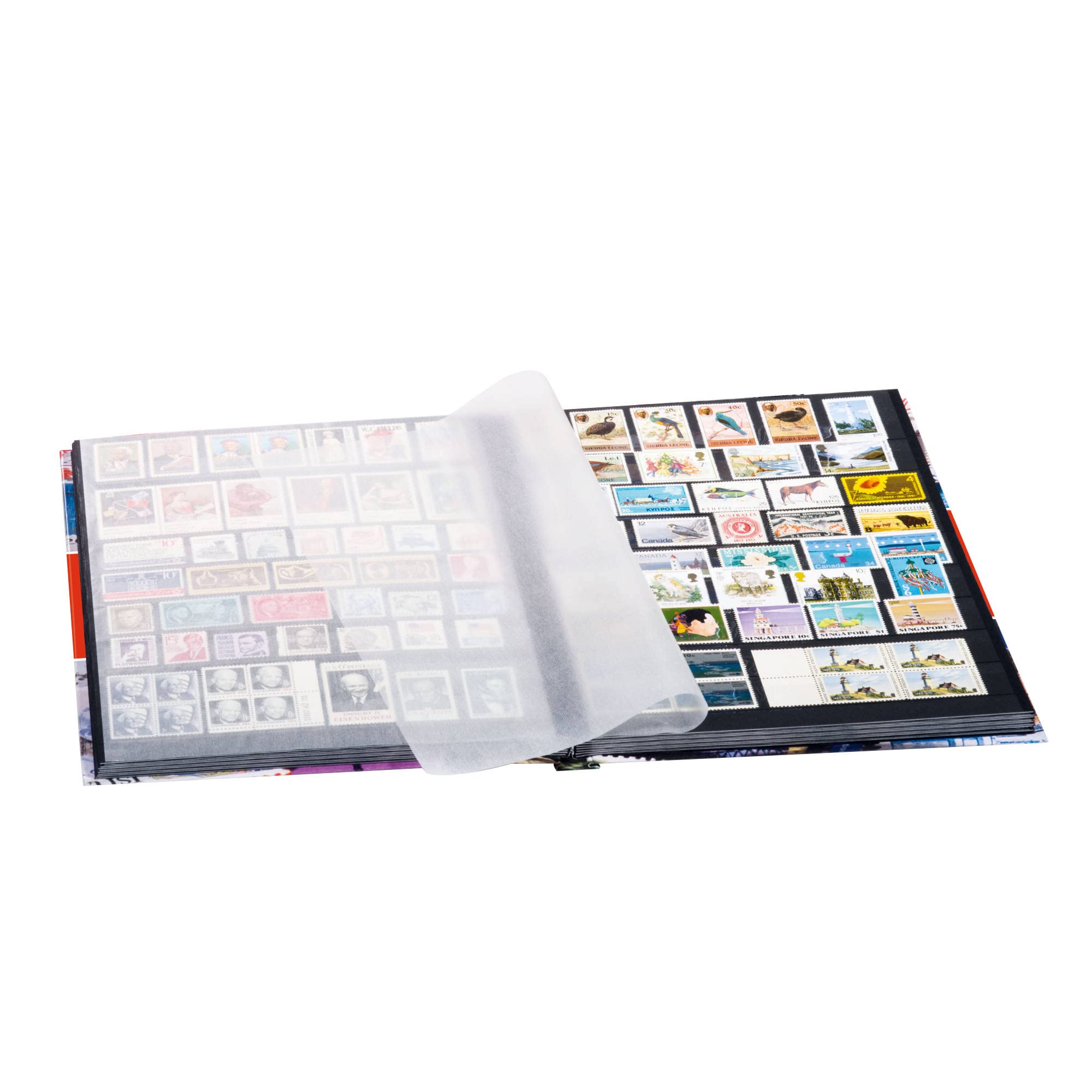 Leuchtturm 361242 Álbum para coleccionismo de Sellos, álbum de Recortes Stamps DIN A4, 32 páginas, Tapa no Acolchada - banderola roja