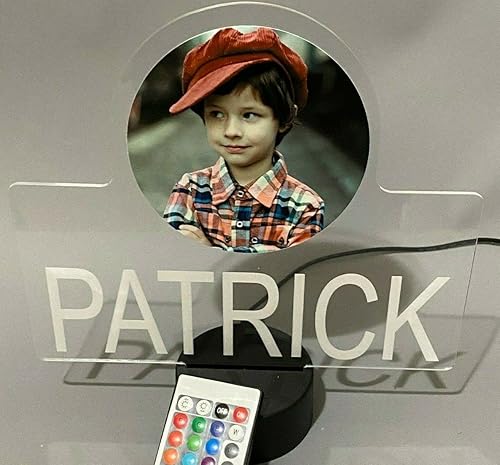 MIRROR MANIA Tu foto personalizada impresa UV en acrílico transparente de alta calidad, luz LED personalizada grabada gratis con nombre