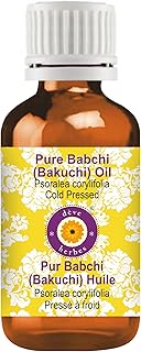 Deve Herbes Pure Babchi (Bakuchi) Oil (Psoralea corylifolia) Cold Pressed 15ml (0.50 oz)
