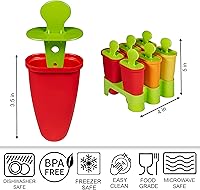 Vista 2 de ARNO Juego de 6 moldes para helados, moldes para hacer paletas reutilizables para niños, sin BPA