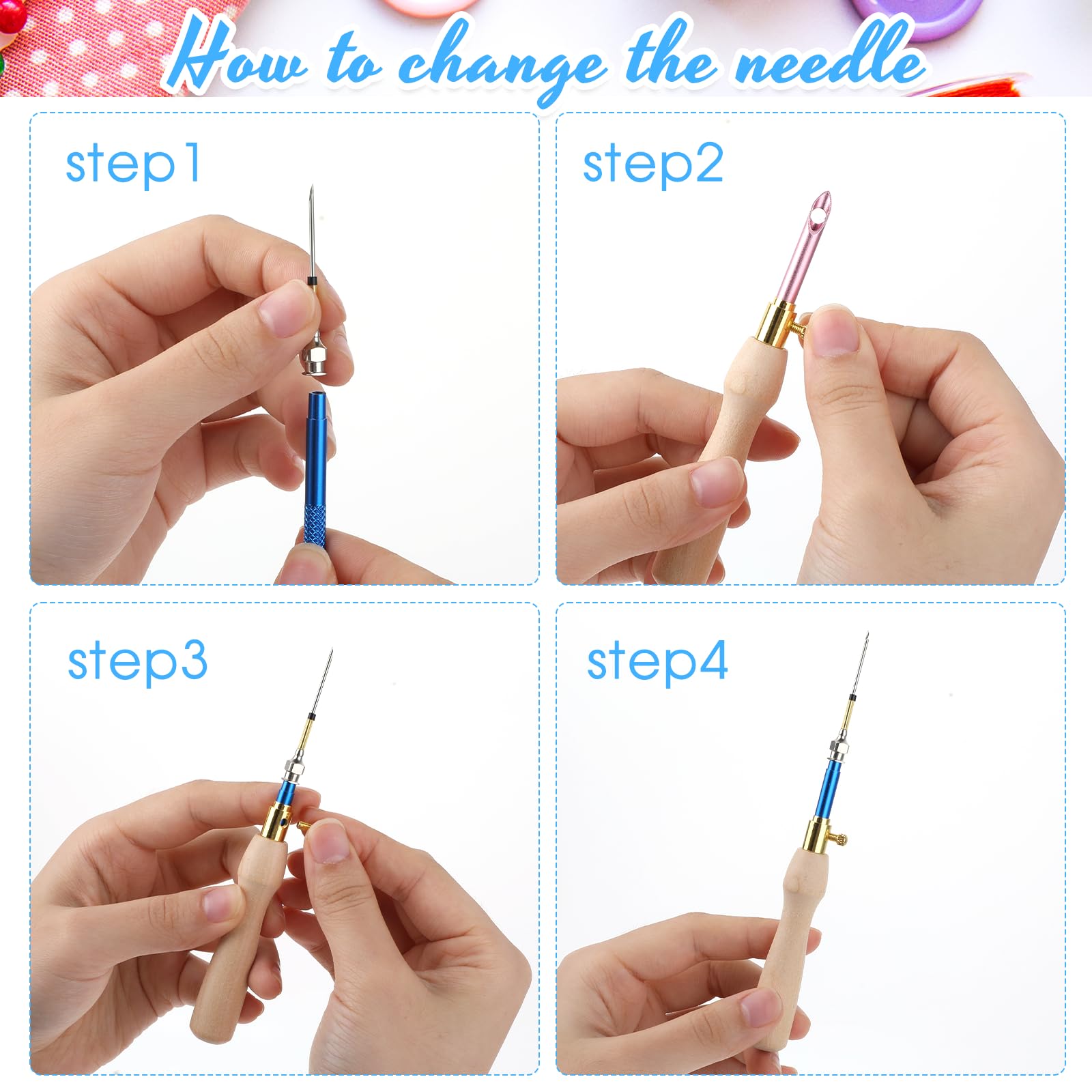 KOCKSHION 10pièces Enfile-Aiguilles Pour Broderie Punch Needle