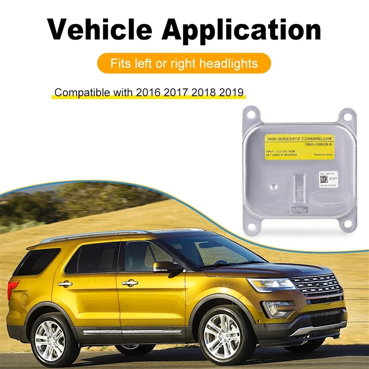 Headlight Unit Controller Part FB53-13B626-BB FB53-13B626-BC Platinum LED Headlight Module Compatible with Explorer 2016 2017 2018 2019