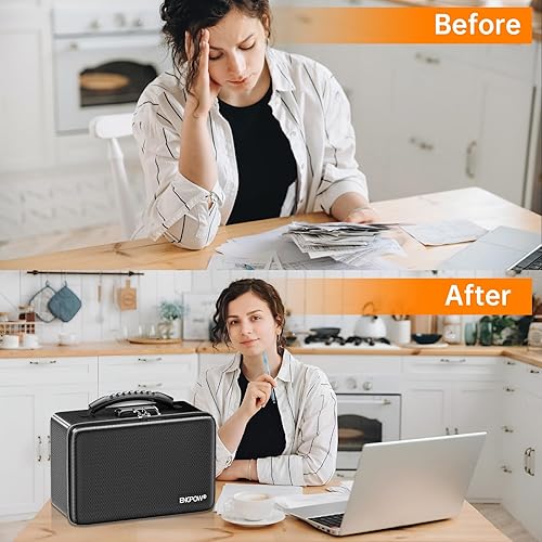 Miniatura 9 de ENGPOW Caja de dinero ignífuga, pequeña caja rígida ignífuga con cremallera y bloqueo ignífugos, 6400 F con aislamiento térmico resistente al agua