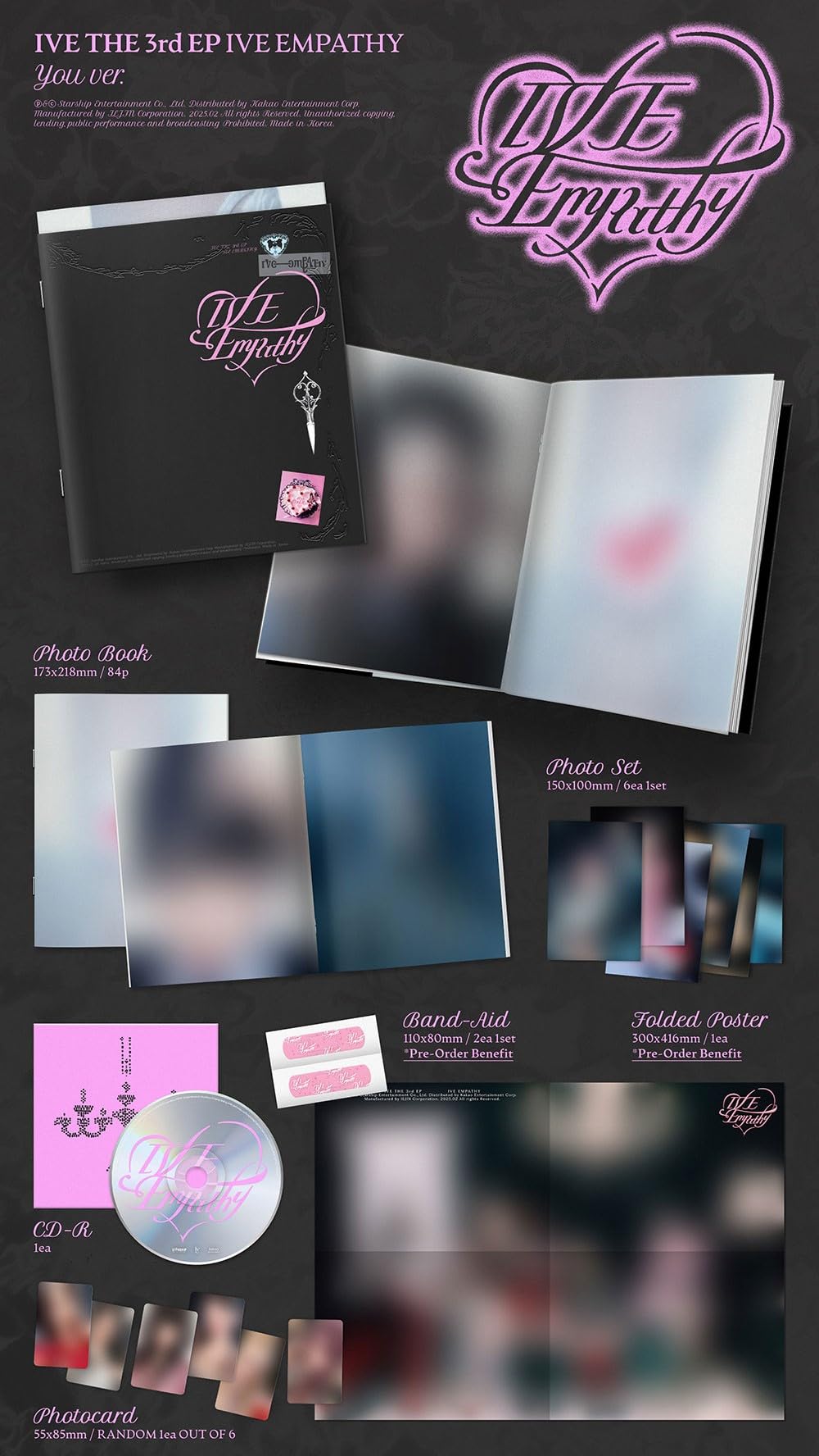Amazon.com: IVE - 3rd EP Rebel Heart [IVE EMPATHY] Photobook
