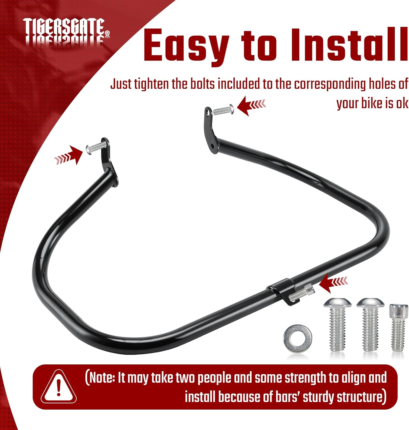 Black Softail Engine Guard Crash Bar 1.25" Fat Mustache Guard Highway Bar for 2000-2017 Harley Softail FL Models, Without Anti-Slip Pedals