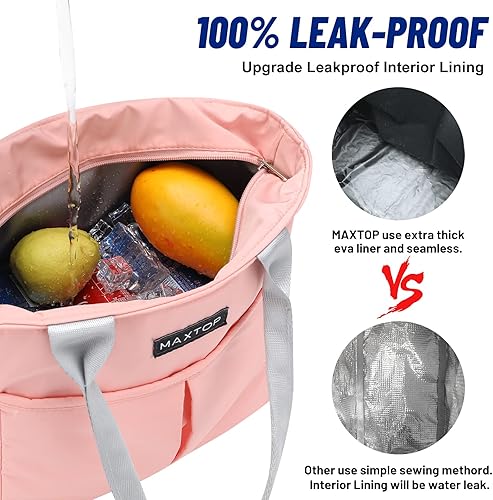 Miniatura 4 de MAXTOP Lonchera térmica para mujer para el trabajo, con bolsillo abierto, reutilizable, a prueba de fugas, para adultos, mujeres, profesores,