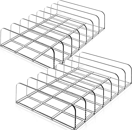 Paquete de 2 organizadores de paletas de maquillaje acrílico, organizador de maquillaje de plástico para 7 espacios, organizador de almacenamiento