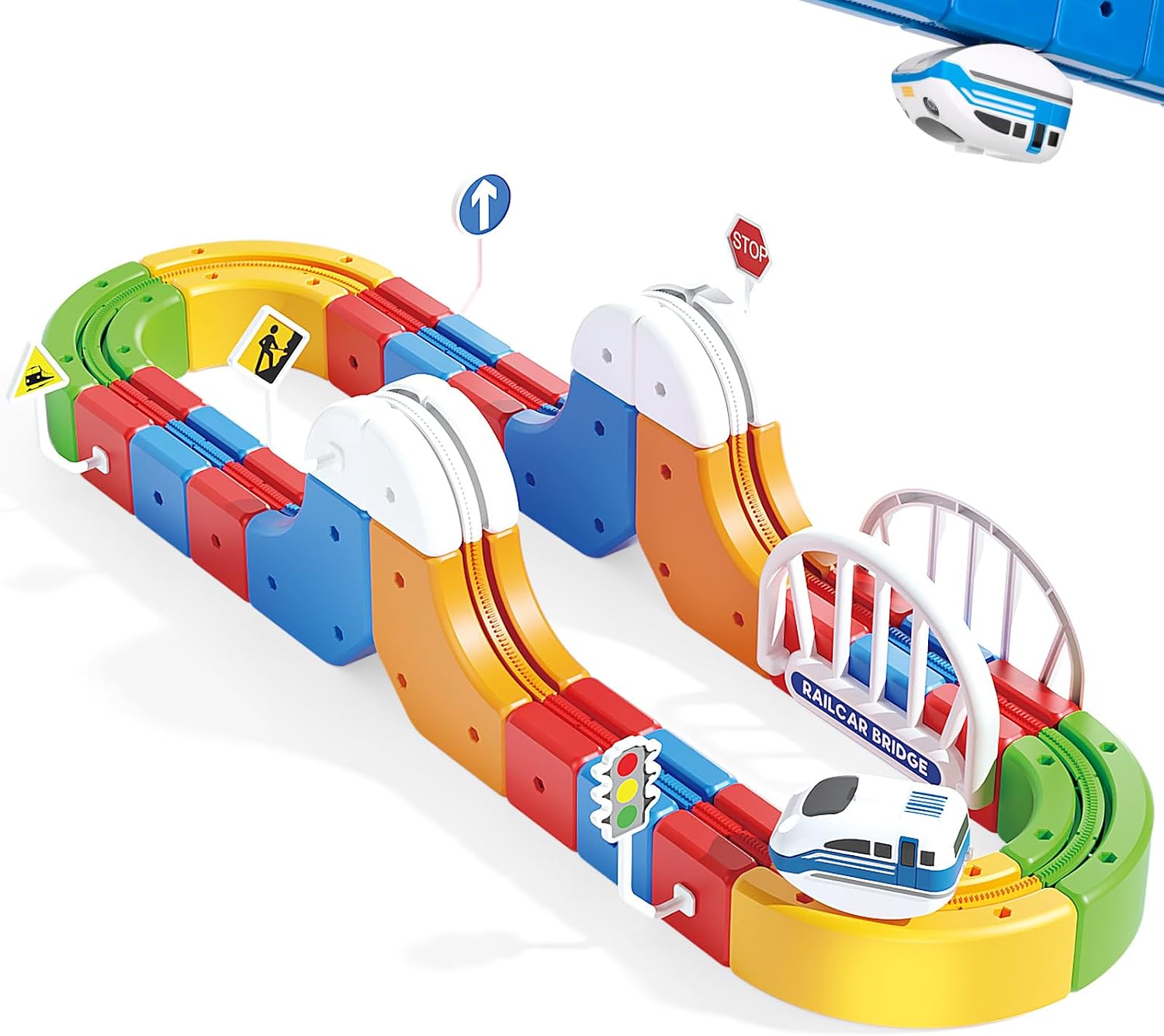Electric Train Set for Kids Ages 3-8, 97 PCS 3D Flexible Track Building Toy