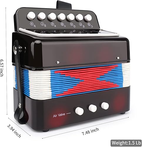 Miniatura 3 de Acordeón para niños, control de 10 teclas, mini juguete de acordeón, regalos fáciles de tocar para niños y principiantes, instrumento musical ligero