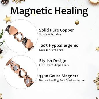 Feraco Copper Bracelet & Anklet for Women Solid Copper Magnetic Bracelets & Anklet