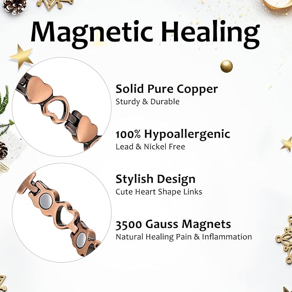 Feraco Copper Bracelet & Anklet for Women Solid Copper Magnetic Bracelets & Anklet