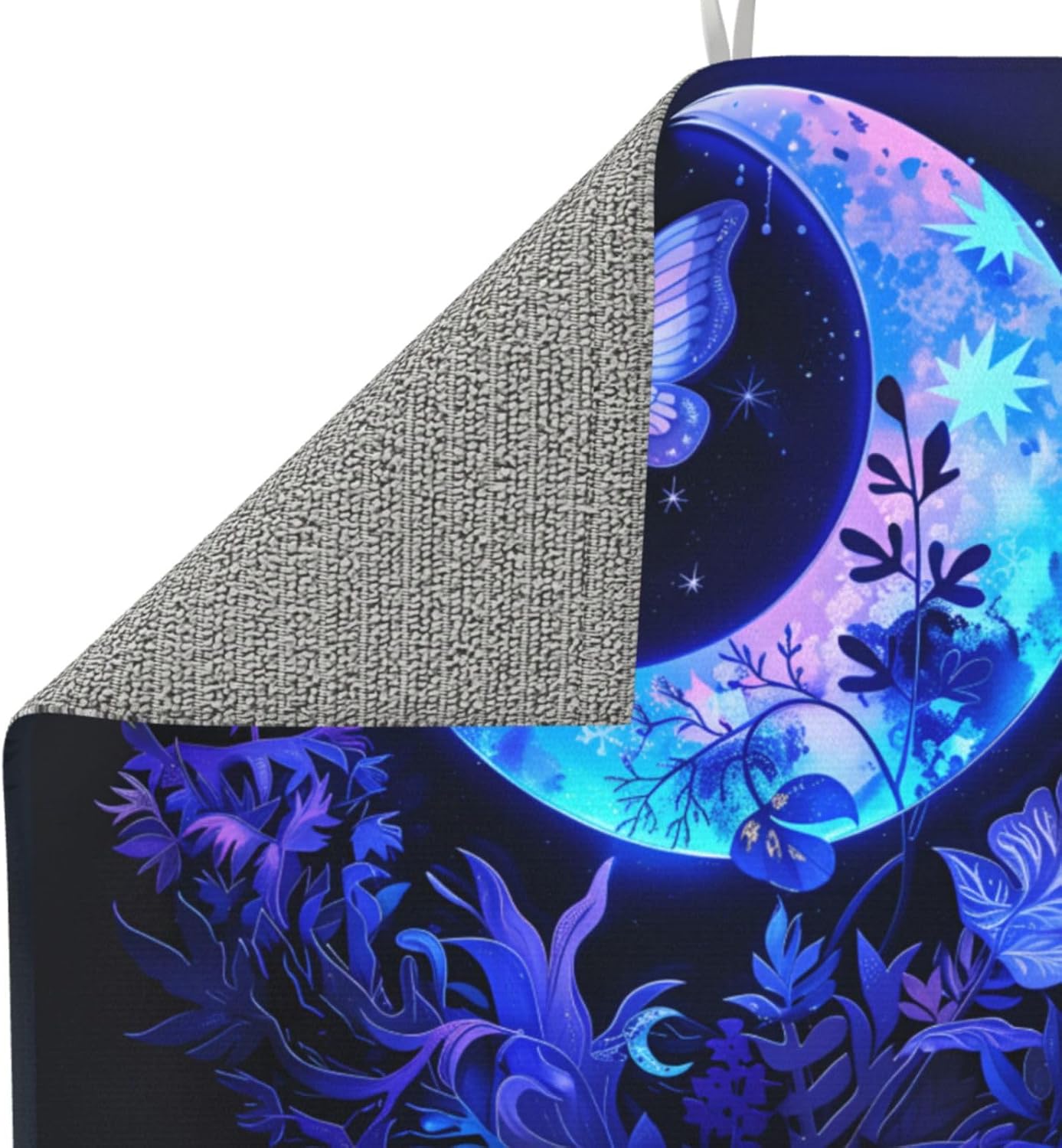 Blue Moon Butterfly Plant Dish Drying Mat For Kitchen Counter Dry Mats Microfiber Dish Drainer Mat Protector Pad Absorbent Fast Drying Kitchen Must-Have 16x18 Inch