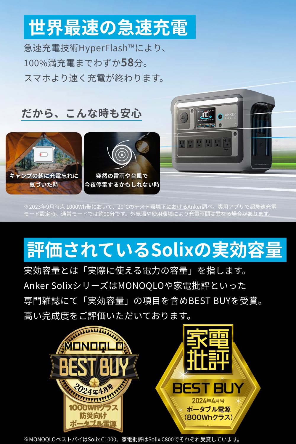 Solix C1000 Portable Power Station ポータブル電源 1056Wh 世界最速 