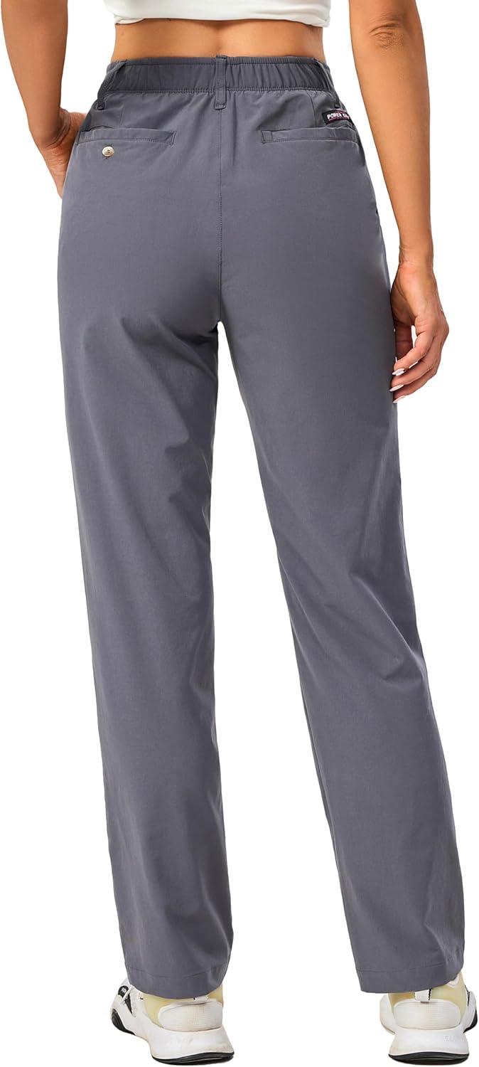 Little Donkey Andy Women's Golf Pants Stretch Quick Dry Business Casual Slacks with Pockets Grey Small - Image 3