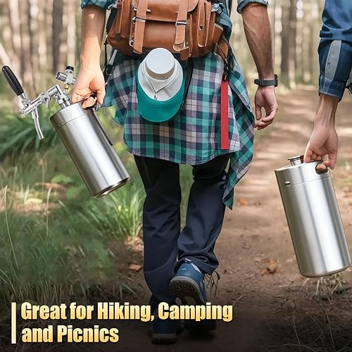 Miniatura 8 de Mini cultivador de barril de 128 onzas con grifo ajustable, sistema de grifo de cerveza de acero inoxidable a presión, sistema dispensador de