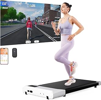 DeerRun Walking Pad Treadmill, Walking Pad Under Desk, Under Desk Treadmills for Home Office, Quiet Portable Walking Treadmill, 2.5 HP, APP/Remote Control, LED Display, Installation-Free